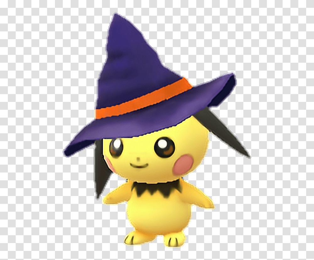 Download Hd Pokemon Sticker Pichu Witch Hat Witch Hat Pichu, Toy, Clothing, Apparel, Cowboy Hat Transparent Png