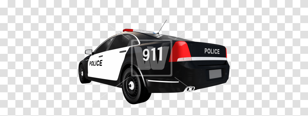 Download Hd Police Car Rear View Police Car Back View, Vehicle, Transportation, Automobile Transparent Png