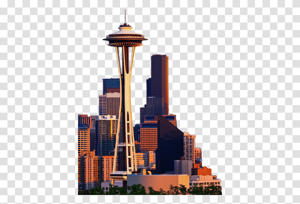 Download Hd Poster Pictures' Space Needle 41x41in Seattle Space Needle City, High Rise, Urban, Building, Architecture Transparent Png