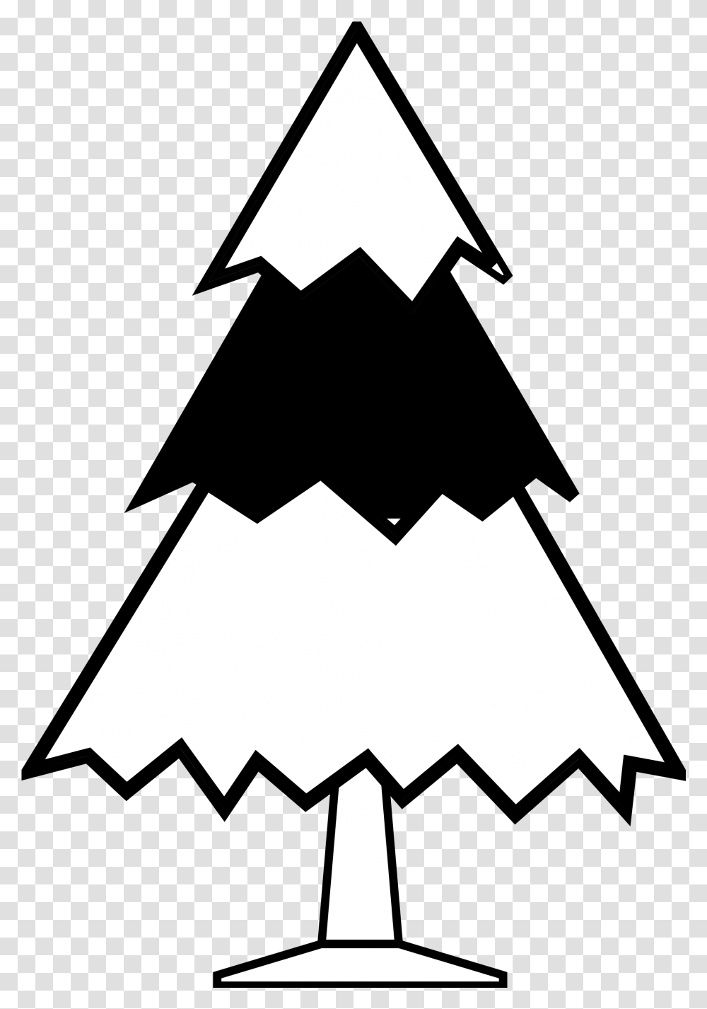 Download Hd Present Black And White Christmas Simple Easy Drawing Tree, Symbol, Cross, Stencil, Star Symbol Transparent Png