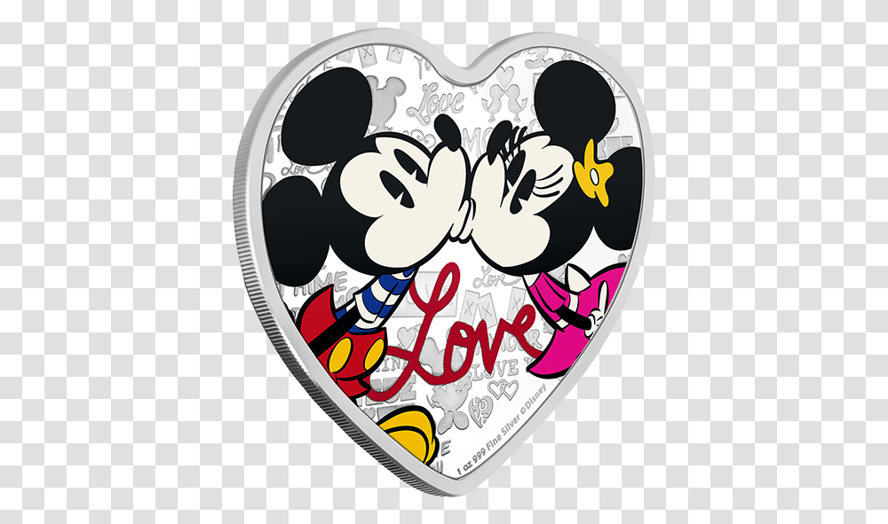 Download Hd Pure Silver Heart Shaped Coin Heart Shape Disney Love 2021 Coins, Armor, Symbol, Plectrum, Text Transparent Png