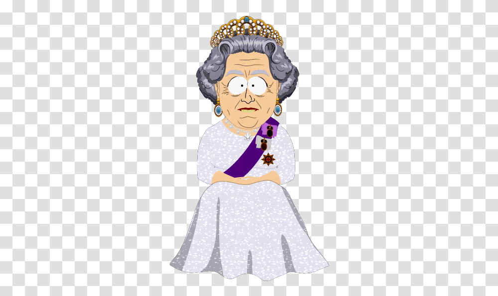 Download Hd Queen Elizabeth Ii South Park Queen Elizabeth The Queen Cartoon, Person, Face, Performer, Portrait Transparent Png
