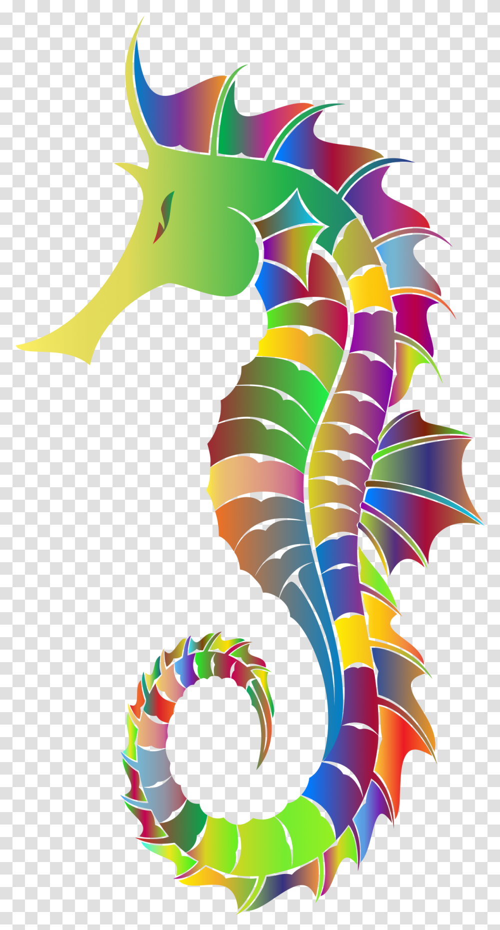 Download Hd Rainbow Clipart Seahorse Background Seahorse Clipart, Animal, Mammal, Sea Life, Leisure Activities Transparent Png