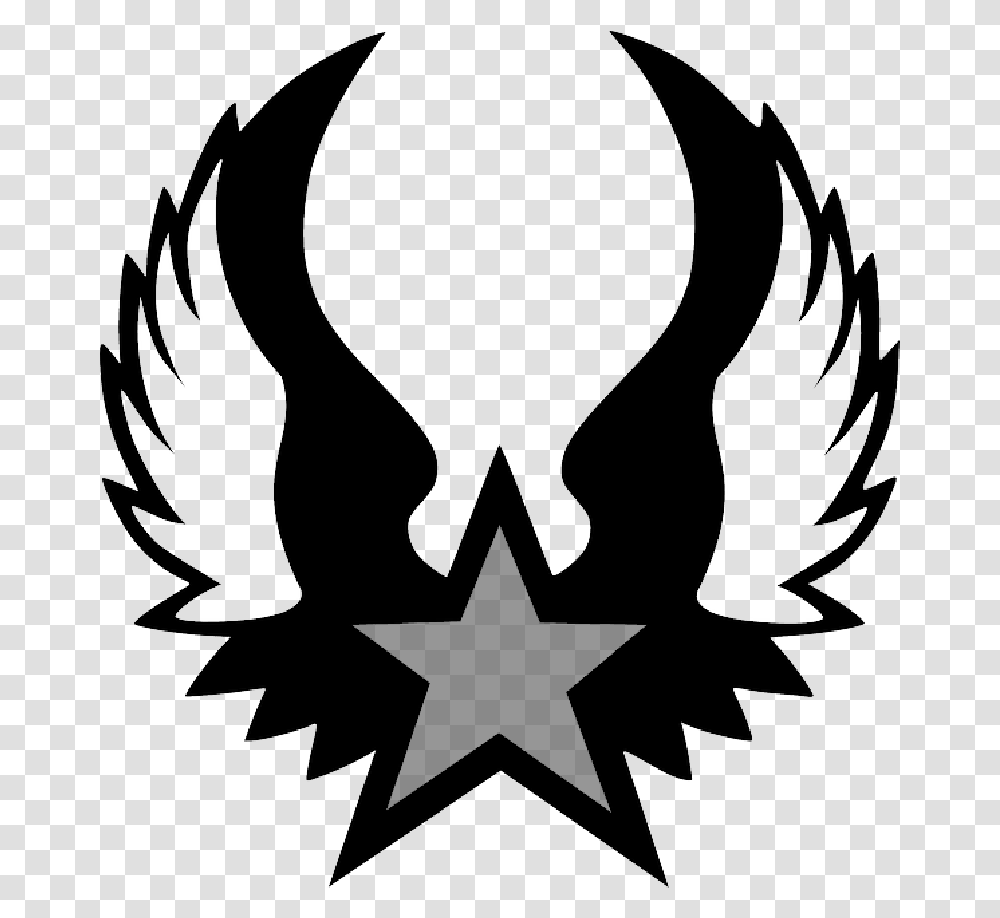 Download Hd Red Black Outline Rock Star Punk Five Shield Shield Wing Logo, Symbol, Star Symbol, Person, Human Transparent Png