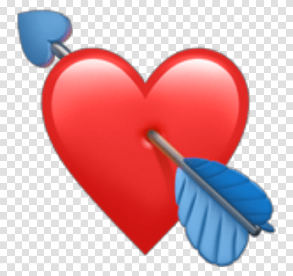 Download Hd Red Emoji Heart Redheart Cupidon Redemoji Arrow Emoji Iphone Heart, Balloon, Cushion, Food, Candy Transparent Png