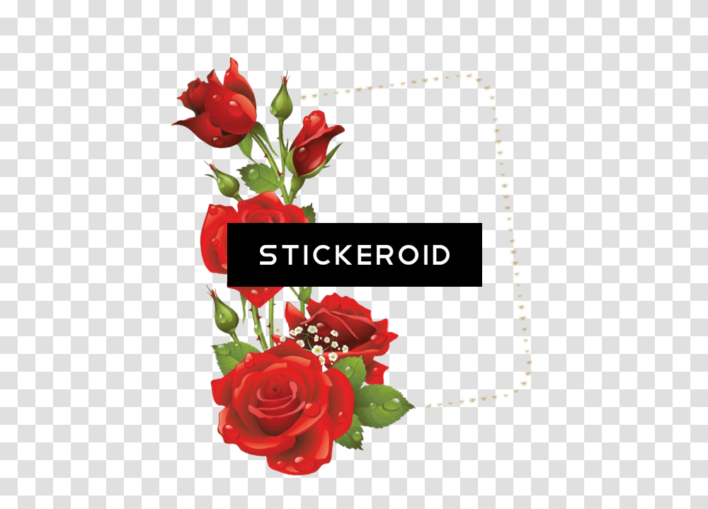 Download Hd Red Flower Frame Border Frames Imagem De Rosas, Graphics, Art, Floral Design, Pattern Transparent Png