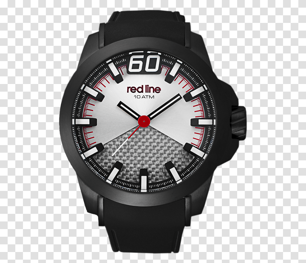 Download Hd Red Line Watches Clipart Black And White Stock Hand Watch, Wristwatch Transparent Png