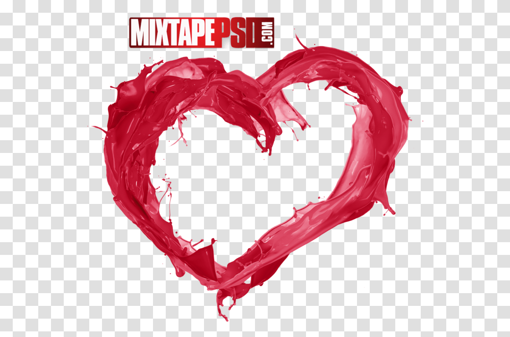 Download Hd Red Paint Splash Heart Heart Paint Heart Painting Images Hd, Rose, Flower, Plant, Blossom Transparent Png