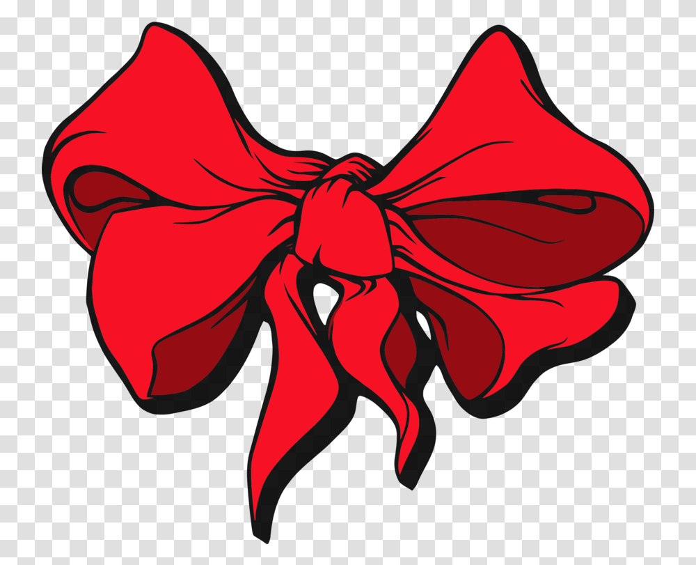 Download Hd Red Ribbon Gift Lazo Clothing Accessories Clip Art Red Ribbon, Flower, Plant, Blossom, Petal Transparent Png