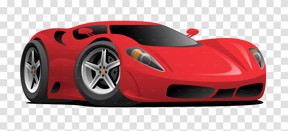 Download Hd Red Sportscar Cartoon Images Of Sports Car Cartoon, Tire, Wheel, Machine, Alloy Wheel Transparent Png