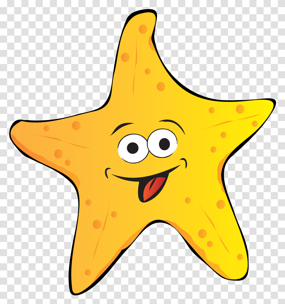 Download Hd Red Starfish Image Nicepngcom Yello Sea Star Cartoon, Animal, Star Symbol, Sea Life, Invertebrate Transparent Png