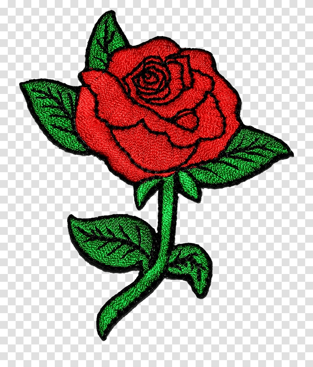 Download Hd Redrose Rose Red Flower Patch Embroidery Roses With Broken Hearts, Plant, Blossom, Carnation, Pattern Transparent Png