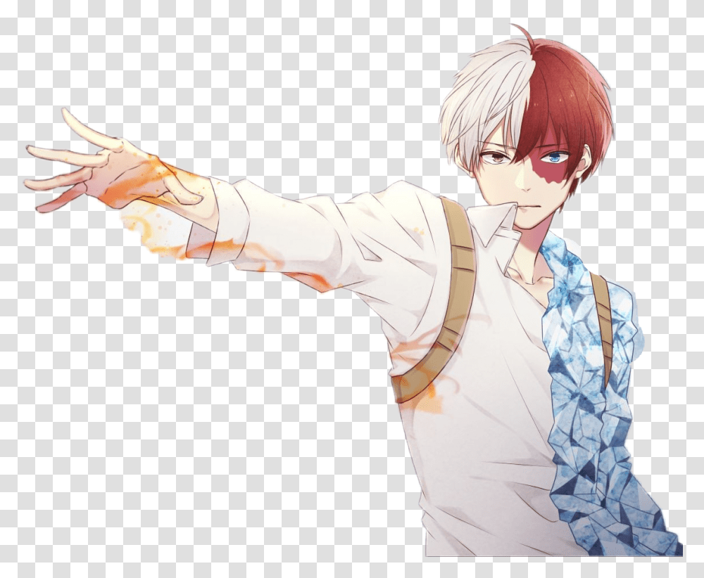 Download Hd Remixit Todoroki Yeah Ice Cool Anime Todoroki Fanart, Person, Human, Manga, Comics Transparent Png