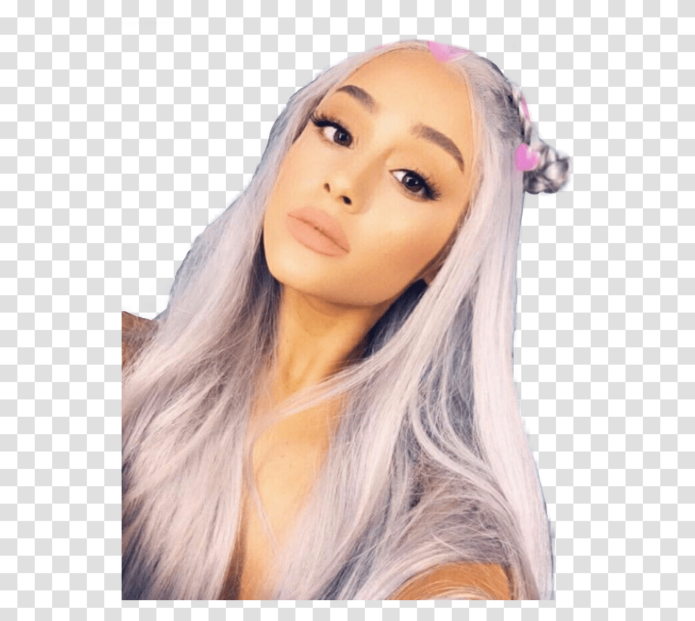 Download Hd Report Abuse Ariana Grande 2018 Instagram Ariana Grande Gray Hair 2018, Face, Person, Clothing, Portrait Transparent Png