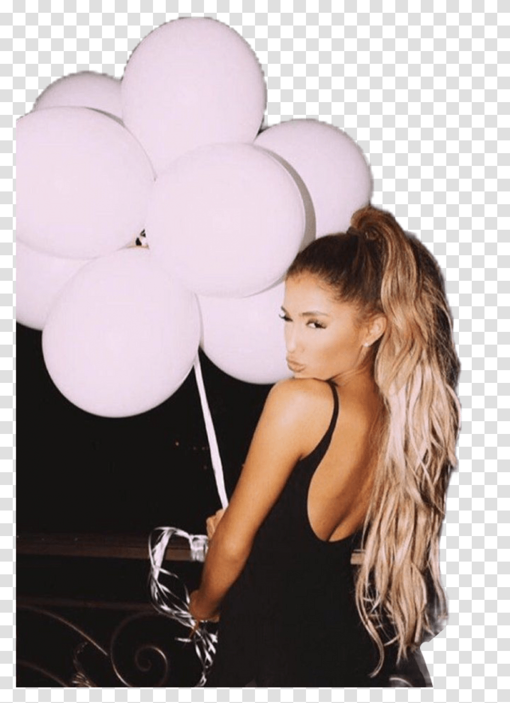 Download Hd Report Abuse Ariana Grande On Her Birthday Ariana Grande Birthday, Balloon, Person, Human, Female Transparent Png