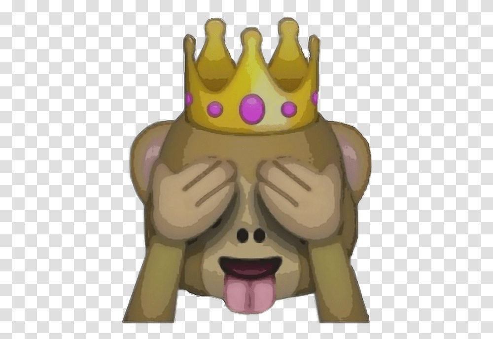 Download Hd Report Abuse Monkey Emoji Monkey With A Crown, Toy, Pet, Animal, Mammal Transparent Png