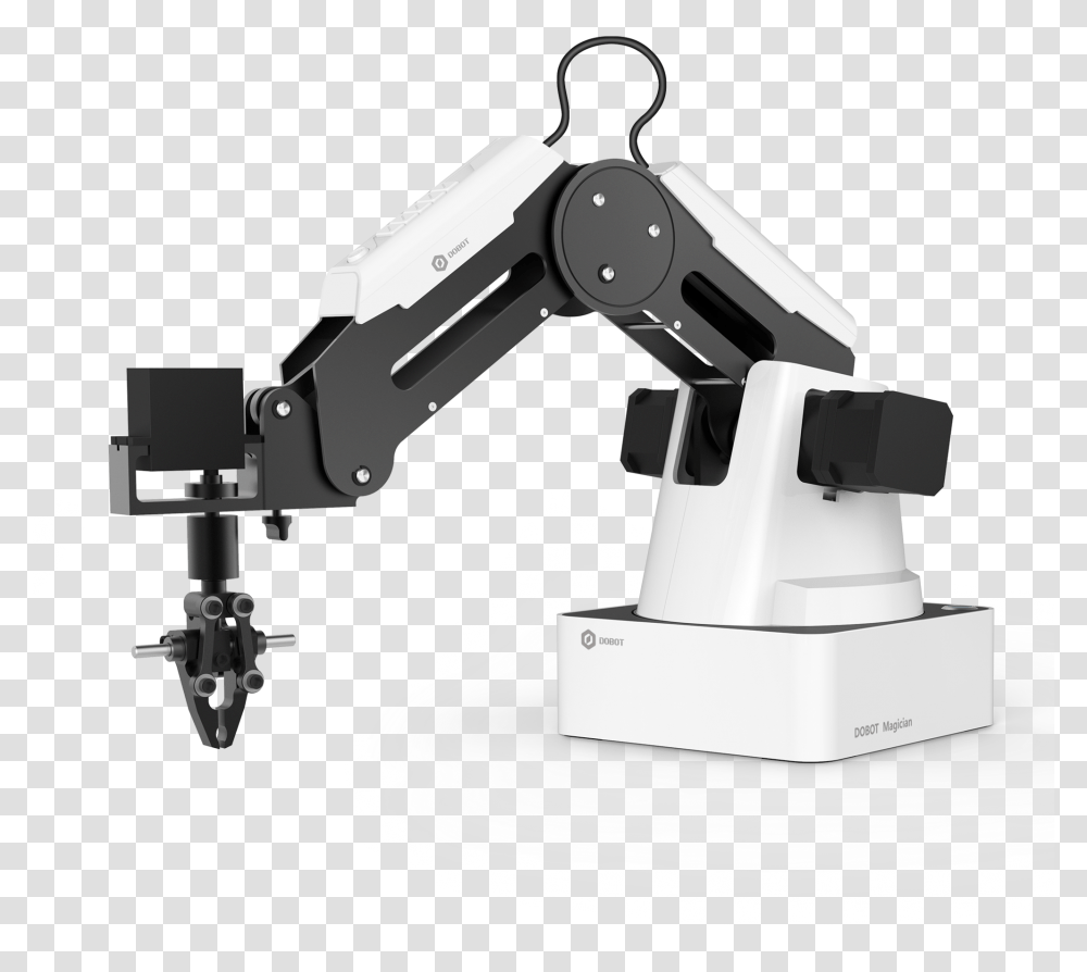Download Hd Robot Arm Image Black Robotic Arm, Gun, Weapon, Weaponry, Microscope Transparent Png