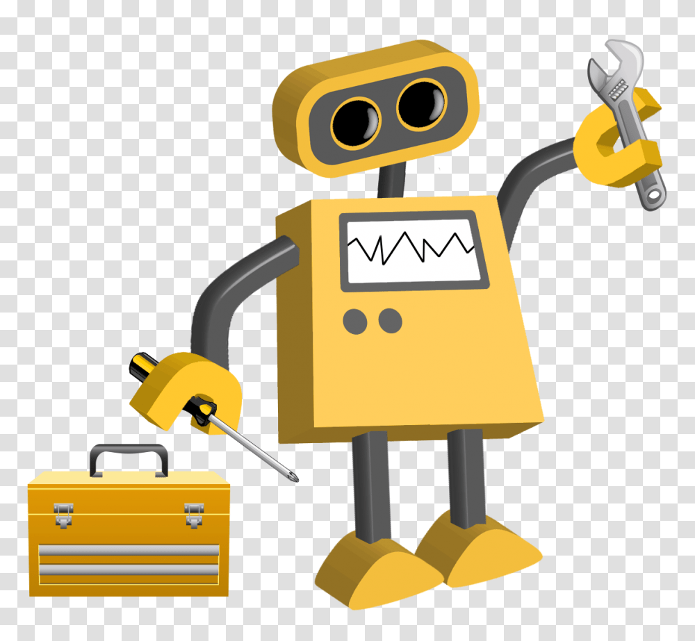 Download Hd Robots Clipart Yellow Cartoon Robot Background Transparent Png