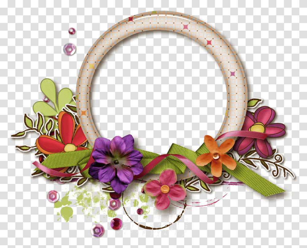 Download Hd Round Flower Frame Round Frame Flower Hd Flower Frame Hd, Graphics, Art, Floral Design, Pattern Transparent Png
