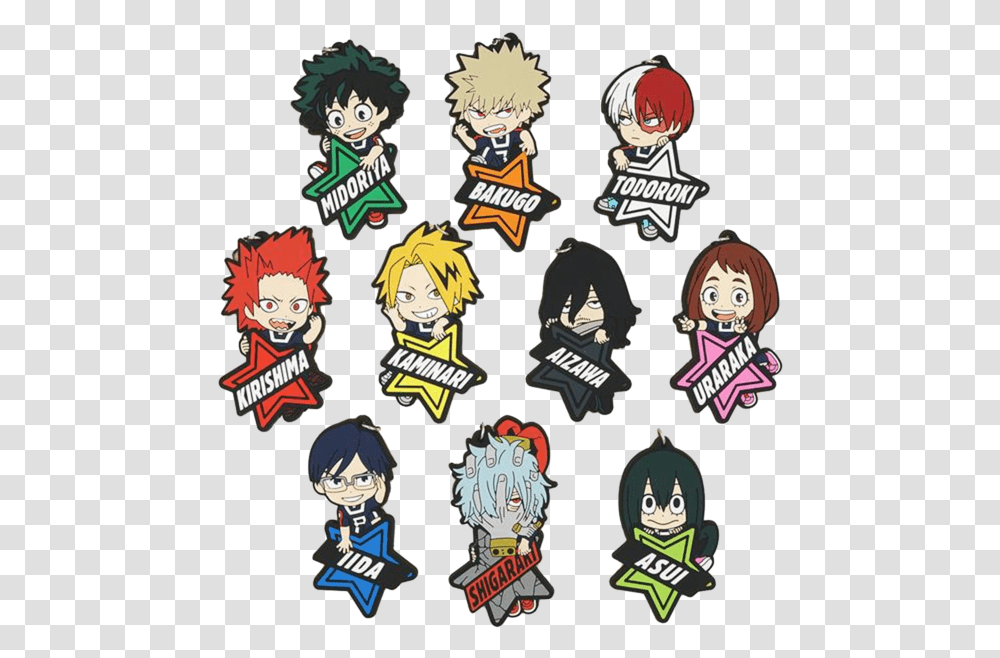 Download Hd Rubber My Hero Academia Star Keychains My Hero Name Boku No Hero Academia Character, Comics, Book, Person, Art Transparent Png