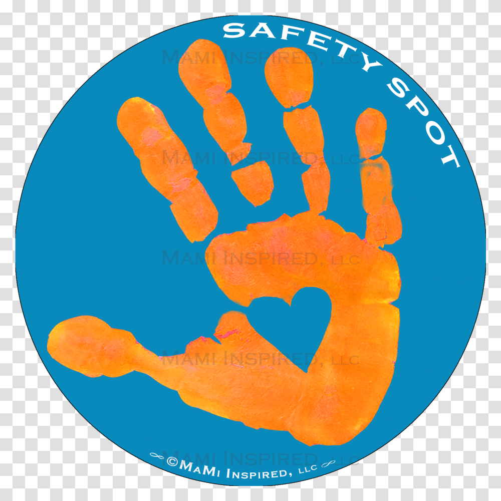Download Hd Safety Spot Orange Kids Hand Car Magnet Spot For Kid, Text, Number, Symbol, Outdoors Transparent Png