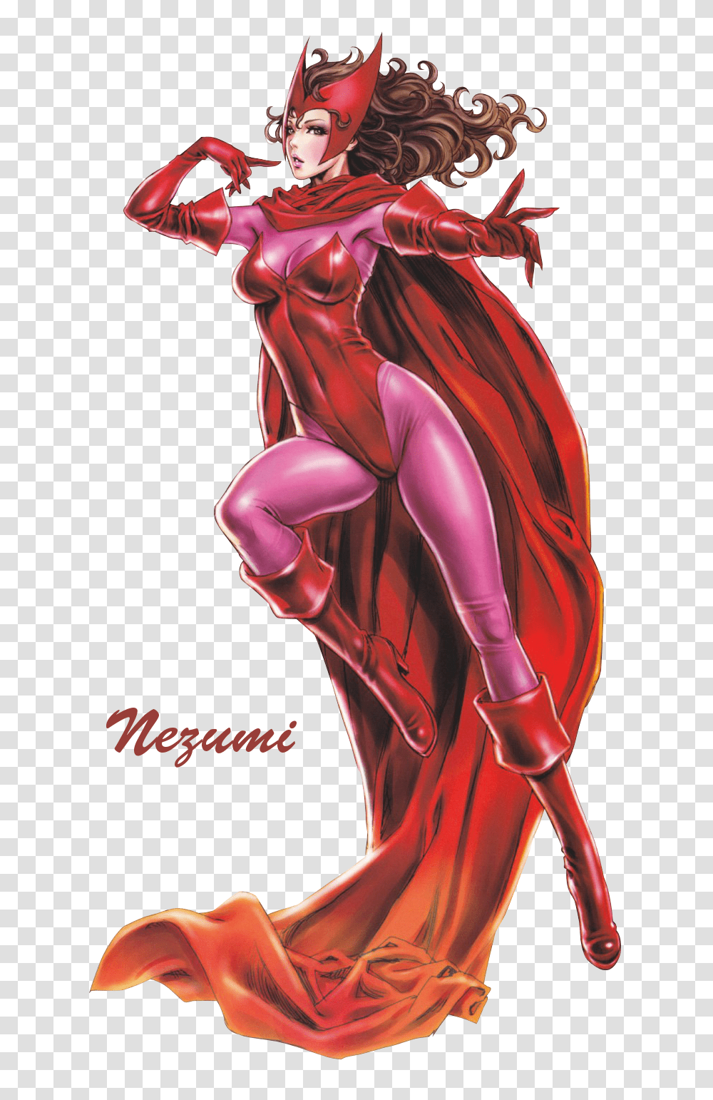 Download Hd Scarlet Witch Marvel Bishoujo Scarlet Witch Scarlet Witch Comics Iphone, Book, Graphics, Art, Manga Transparent Png