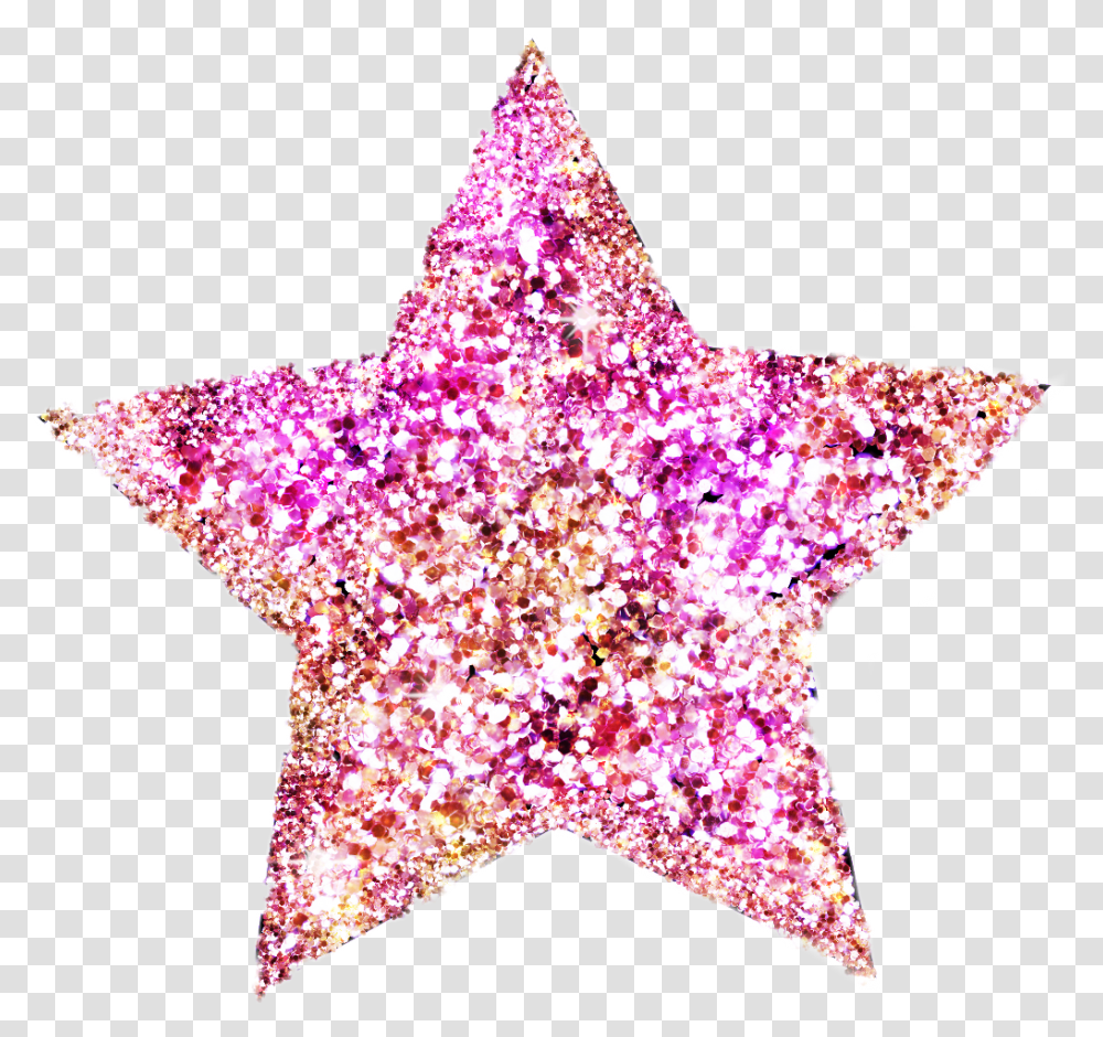 Download Hd Scglitter Sticker Pink Glitter Star Star Glitter Background, Star Symbol, Blouse, Clothing, Apparel Transparent Png
