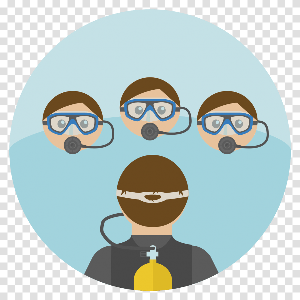 Download Hd Scuba Diving Team Icon Scuba Diver Person Underwater Diving, Glasses, Accessories, Face, Goggles Transparent Png