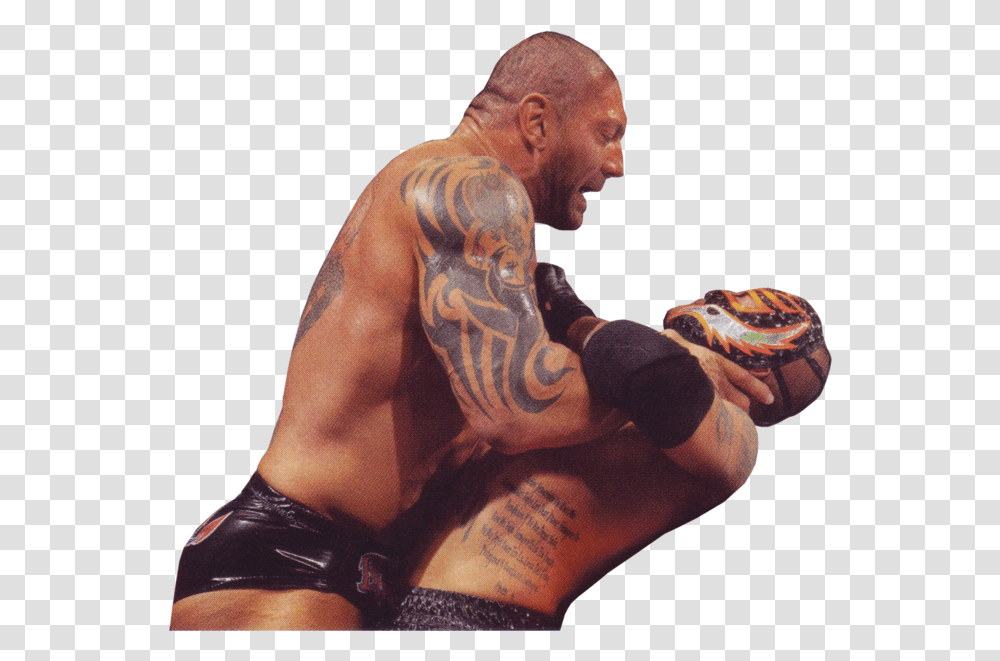 Download Hd Share This Image Batista And Rey Mysterio Batista And Rey Mysterio, Skin, Person, Human, Tattoo Transparent Png