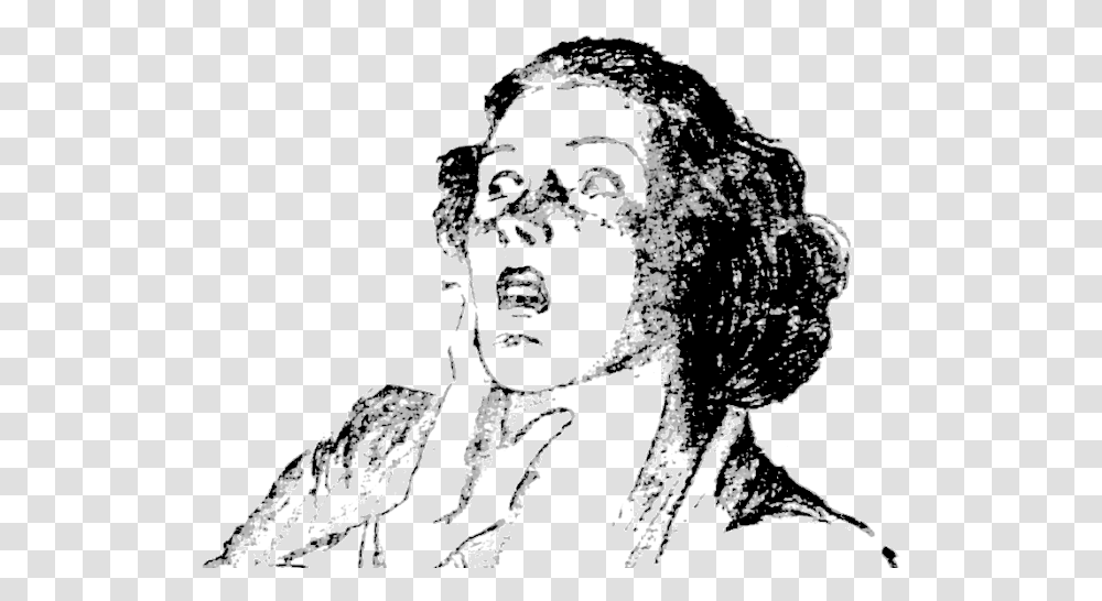 Download Hd Shocked Face Shock Face, Stencil, Person, Human, Head Transparent Png