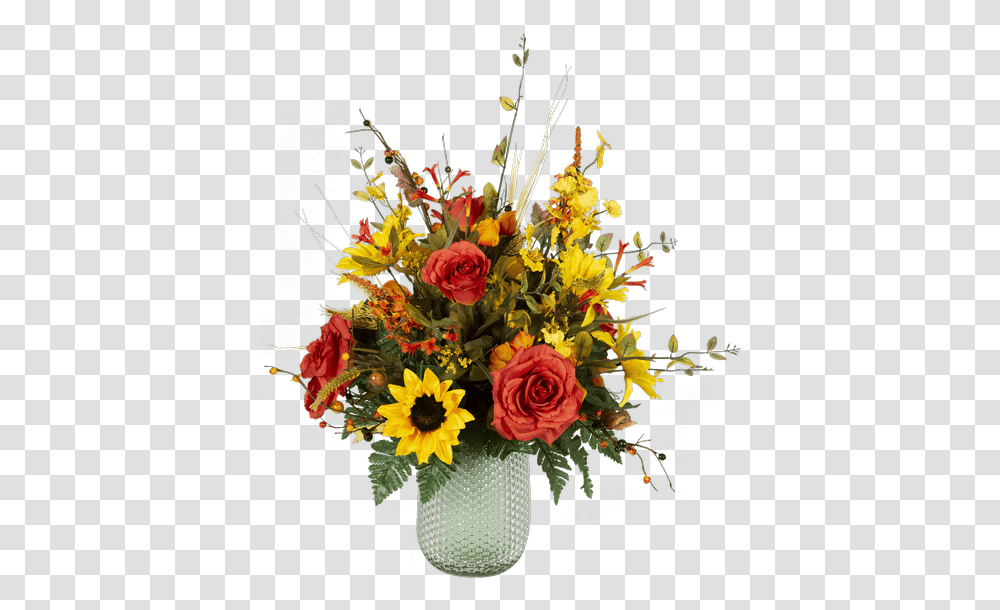Download Hd Silk Festive Fall Vase • 55 Royer's Flowers Bouquet, Plant, Floral Design, Pattern, Graphics Transparent Png