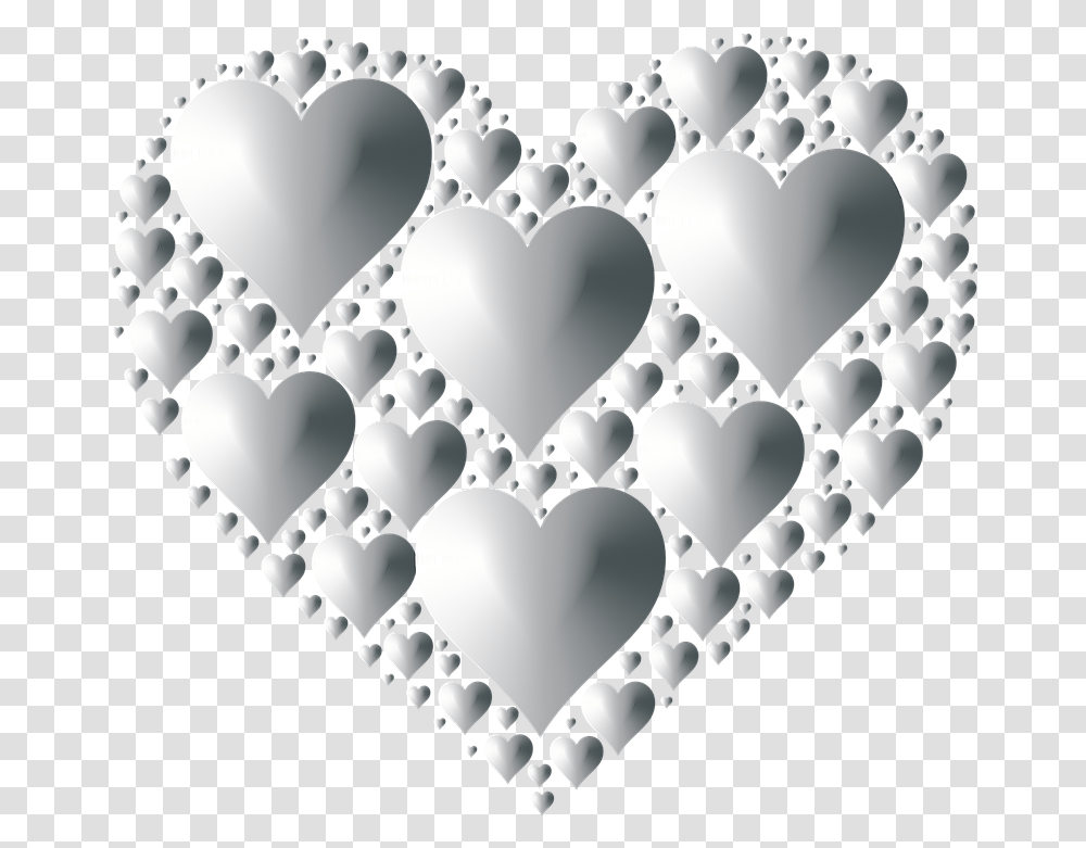 Download Hd Silver Hearts Black Hearts No Backgrounds, Triangle, Bracelet, Jewelry, Accessories Transparent Png