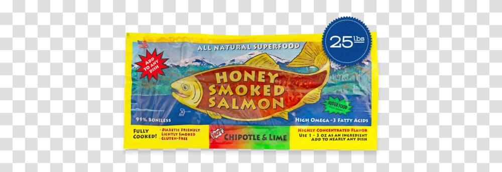 Download Hd Single Chipotle & Lime Smoked Salmon Fillet Fish Products, Food, Text, Crowd, Snack Transparent Png