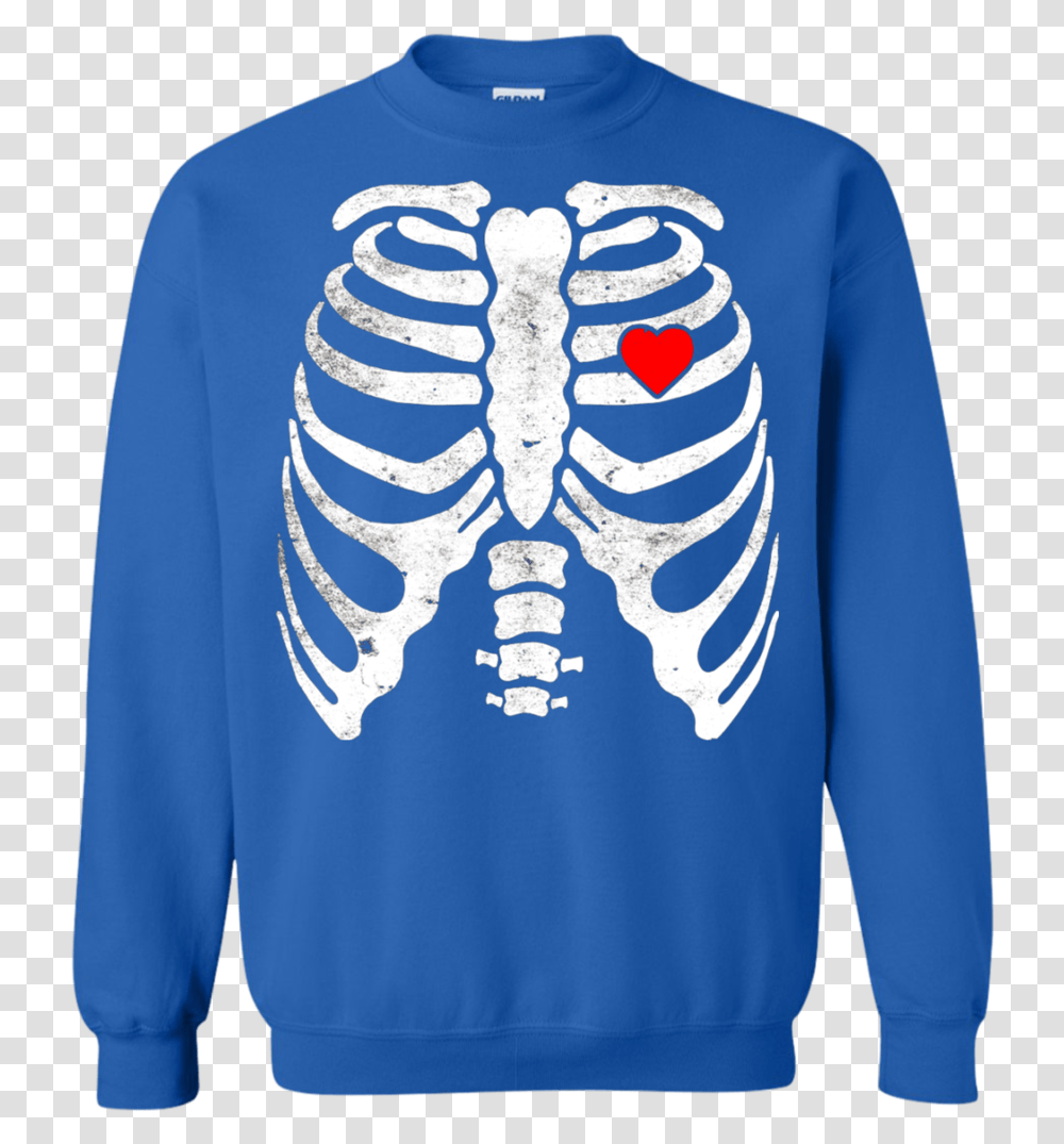Download Hd Skeleton Heart Rib Cage X Ray Kids Valentines Halloween Shirts For Men, Clothing, Apparel, Sleeve, Long Sleeve Transparent Png