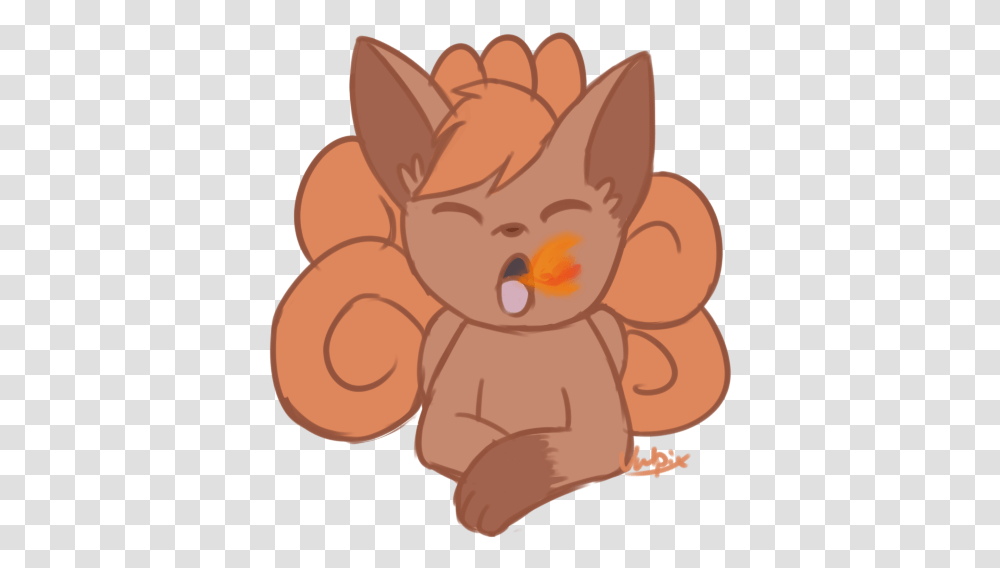 Download Hd Sketchy Style Vulpix Pokemon Art Dailydrawing Fictional Character, Toy, Plush, Sweets, Food Transparent Png