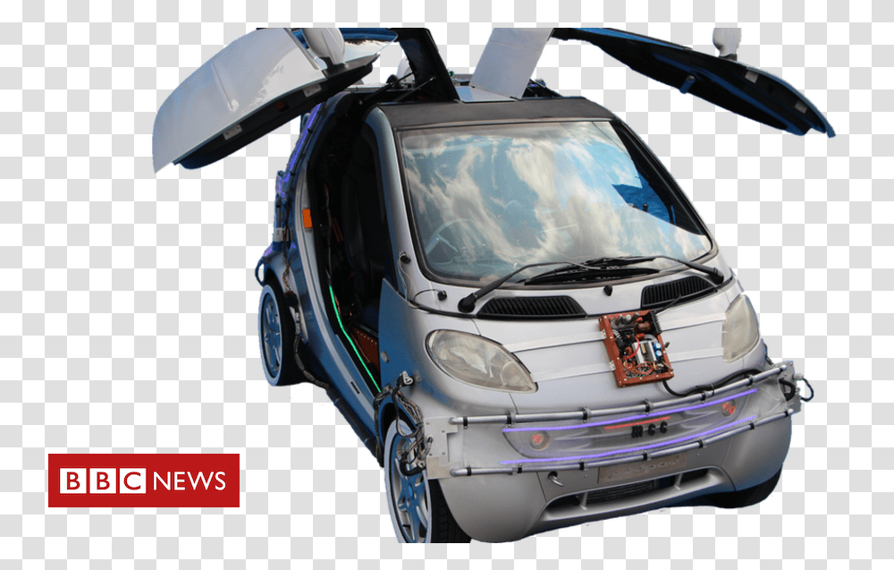 Download Hd Smart Com Back To The Future Bbc News, Car, Vehicle, Transportation, Tire Transparent Png