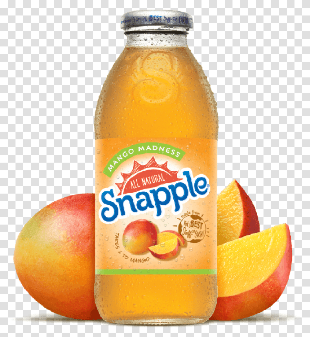 Download Hd Snapple Mango Madness Orange Soft Drink, Juice, Beverage, Orange Juice, Plant Transparent Png
