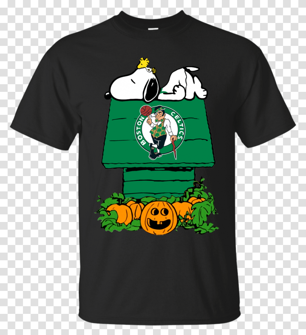 Download Hd Snoopy Boston Celtics Halloween Shirt Wuhan Wild Wings Shirt, Clothing, Apparel, T-Shirt, Person Transparent Png