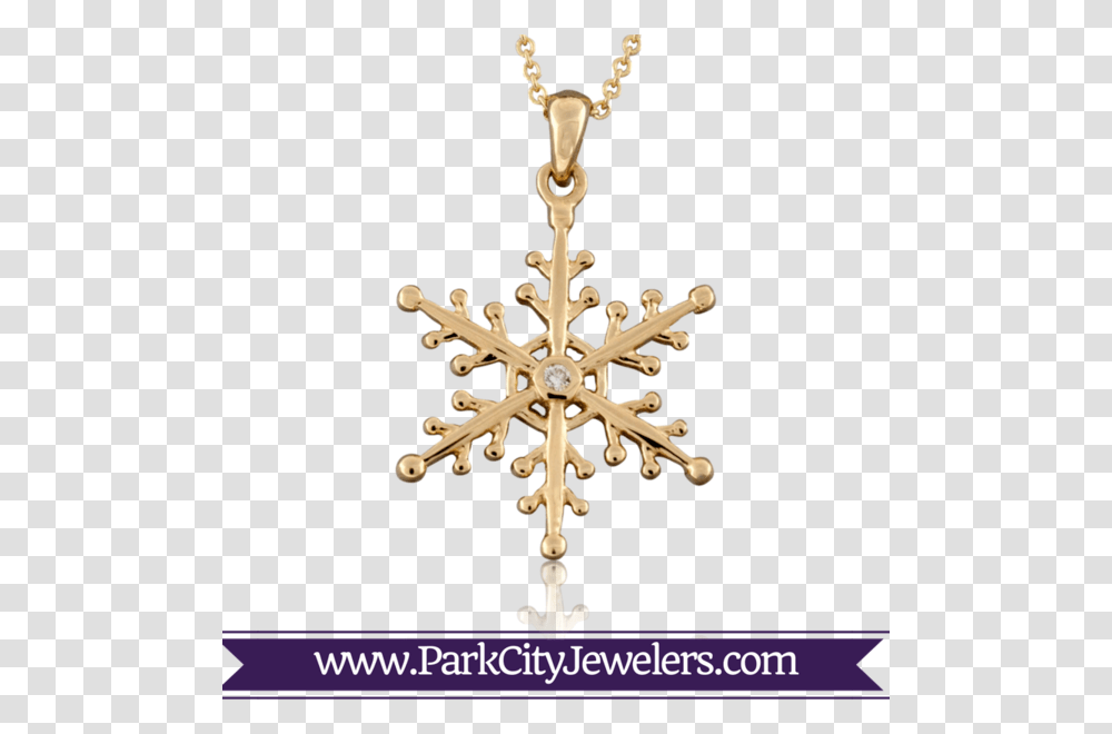 Download Hd Snowflake Necklace Gold Diamond Mens Forrert Wedding Band, Cross, Symbol, Pendant, Crystal Transparent Png