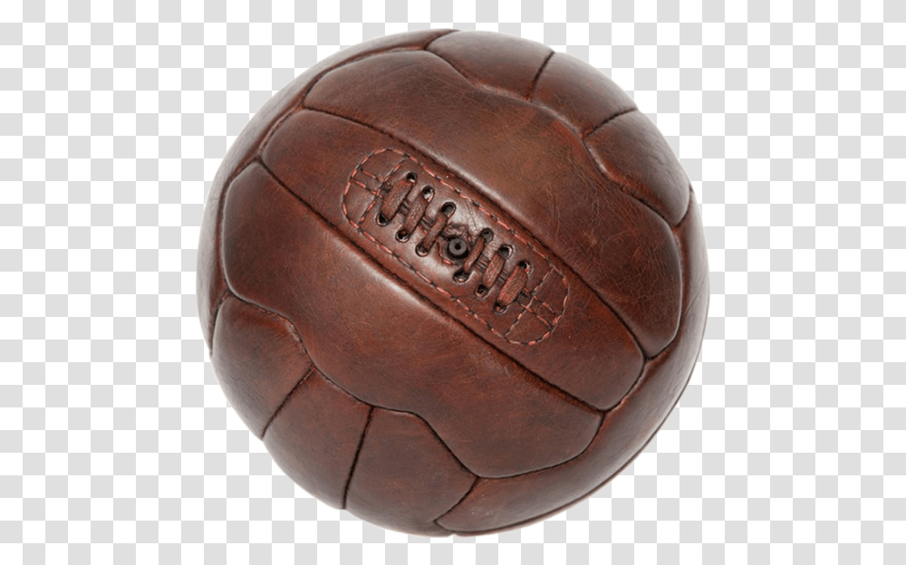 Download Hd Soccer Ball Old Image Old Soccer Ball, Baseball Cap, Hat, Clothing, Apparel Transparent Png