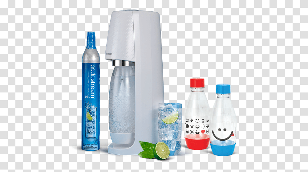 Download Hd Spirit White & Twinpack Emoji Bottles Sodastream, Beverage, Drink, Shaker, Water Bottle Transparent Png