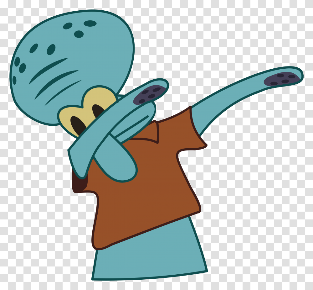 Download Hd Squidward Tentacles Dab Patrick Star Dance Dab Dab, Axe, Tool, Clothing, Apparel Transparent Png