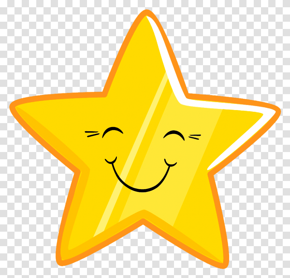 Download Hd Star Smiley Face Star Smiley Face, Symbol, Star Symbol, Hammer Transparent Png