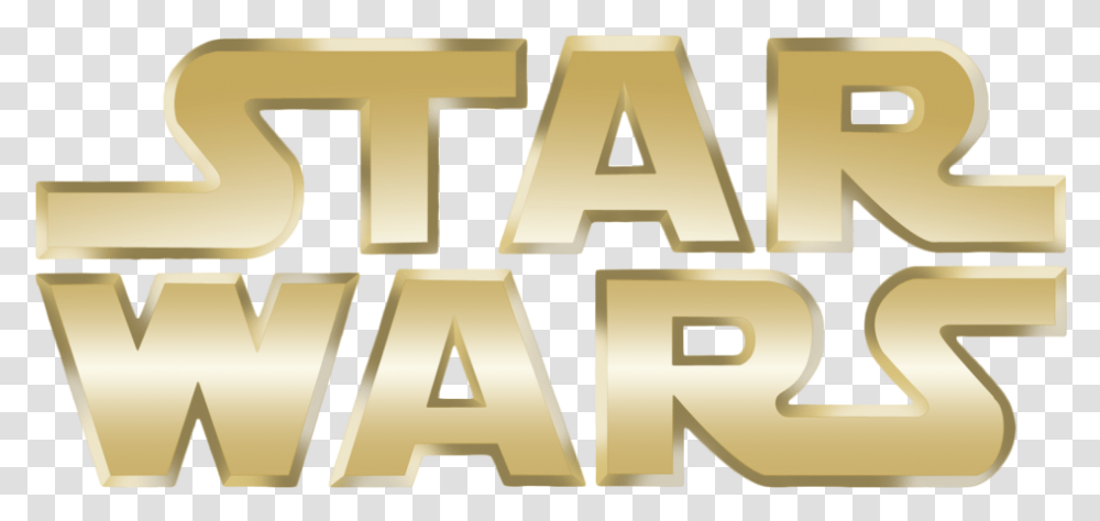 Download Hd Star Wars Logo Edit Small Star Wars Logo Gold, Text, Cross, Symbol, Alphabet Transparent Png