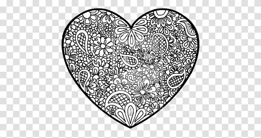 Download Hd Stock Doodle Art Coloring Pages Heart Coloring Pages On Background, Drawing, Rug, Pattern Transparent Png