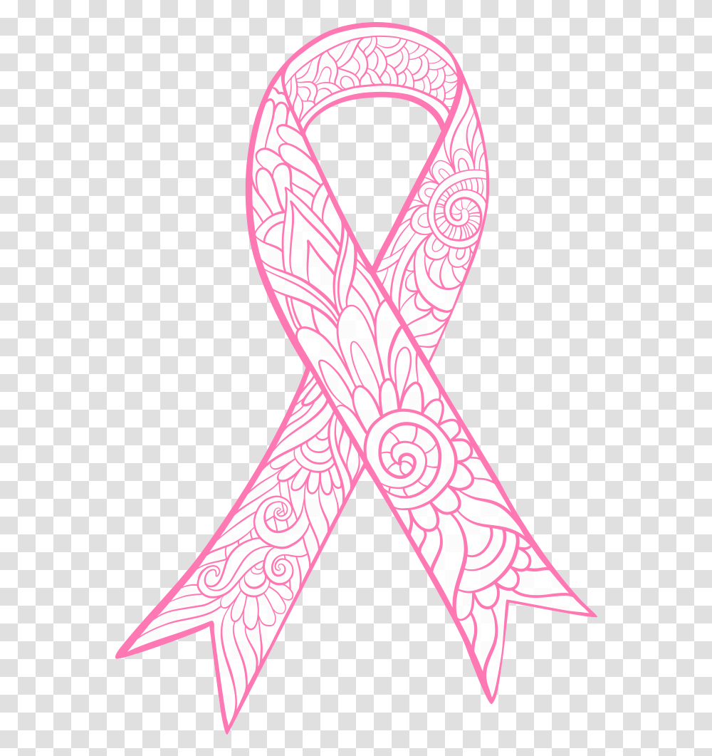 Download Hd Stylized Pink Ribbon Illustration, Accessories, Accessory, Tie, Text Transparent Png