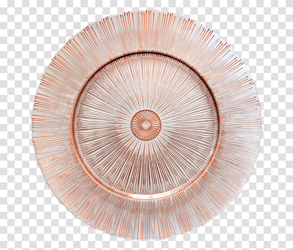 Download Hd Sunray Design Glass Charger Circle Circle, Lamp, Ceiling Light, Plant, Fossil Transparent Png