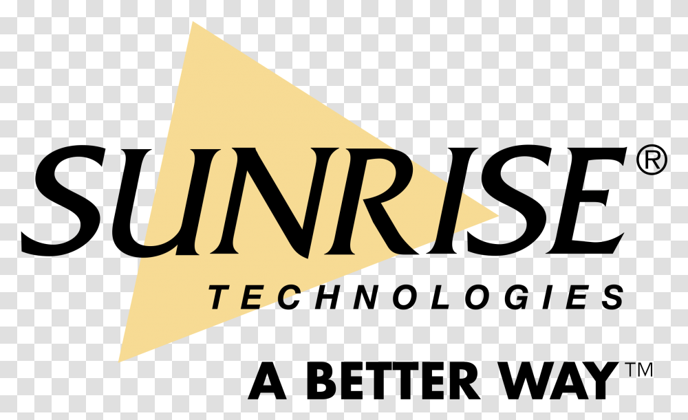 Download Hd Sunrise Technologies Logo Graphic Design, Triangle, Label, Text, Symbol Transparent Png