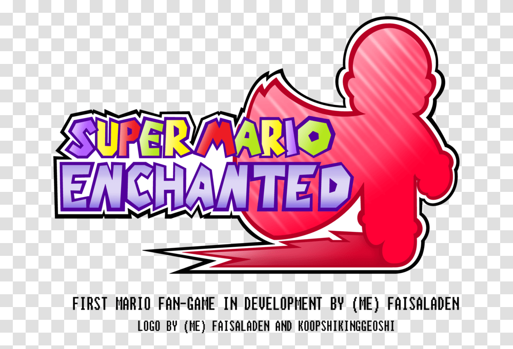 Download Hd Super Mario Enchanted 1st Logo Fan Game Clip Art, Crowd, Heart, Text, Graphics Transparent Png