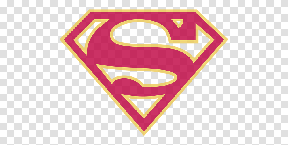 Download Hd Superman Red And Gold Shield Logo Supergirl, Symbol, Trademark, Text, Emblem Transparent Png